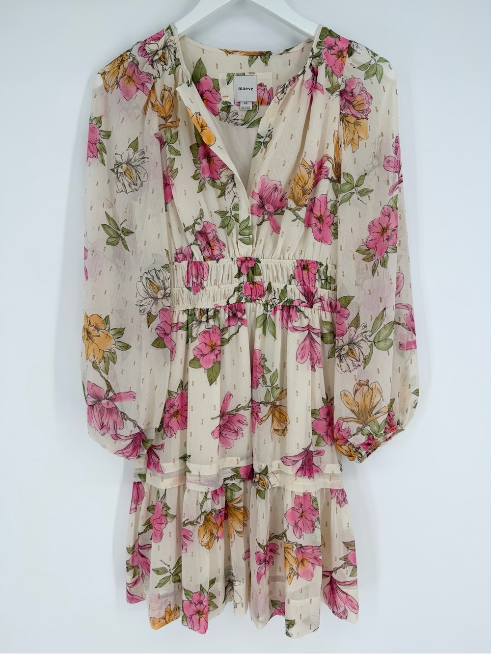 Maeve by Anthropologie Somerset Long-Sleeve Mini Dress Floral